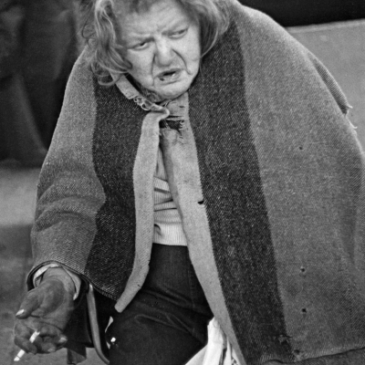 Bag Lady Smoking a Cigarette, #4