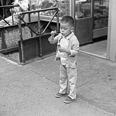 Boy Blowing Bubbles