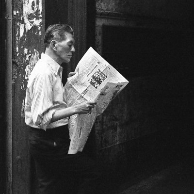 Man Reading a Newspaper, Chinatown